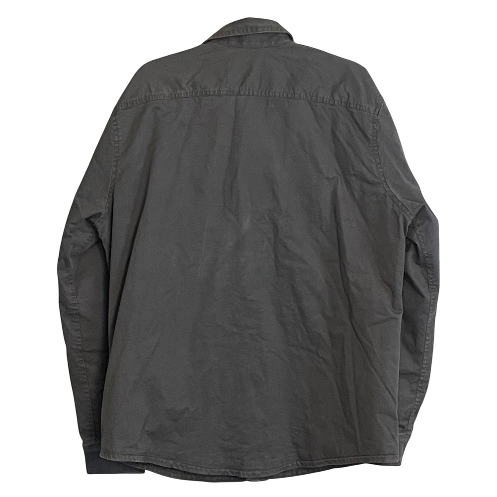 Eddie Bauer Mens Charcoal Gray Fleece Lined Canvas Shirt Jacket Large Outdoor - Picture 2 of 10